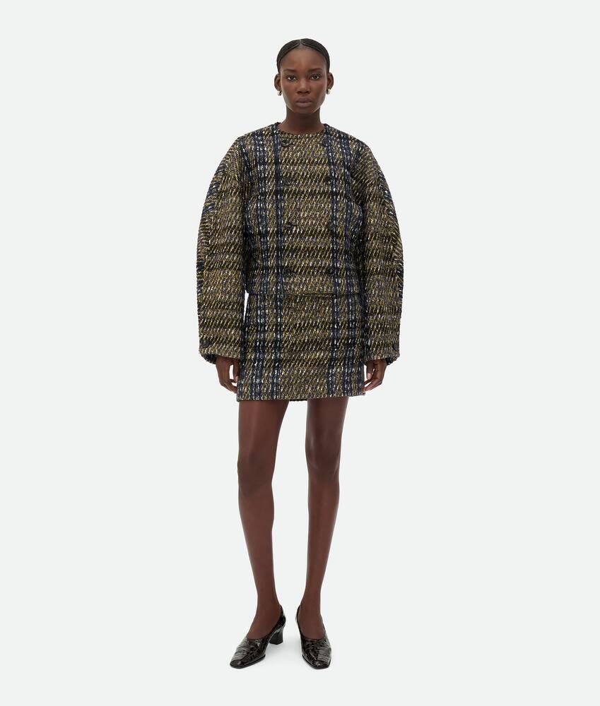 Women's Check Pressed Wool Jacket  in Eclipse/black/yellow Product Image