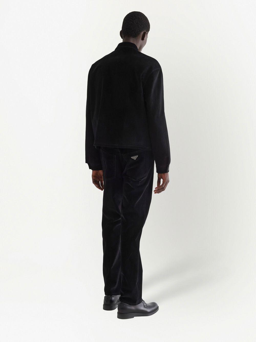 triangle-logo velvet blouson jacket Product Image