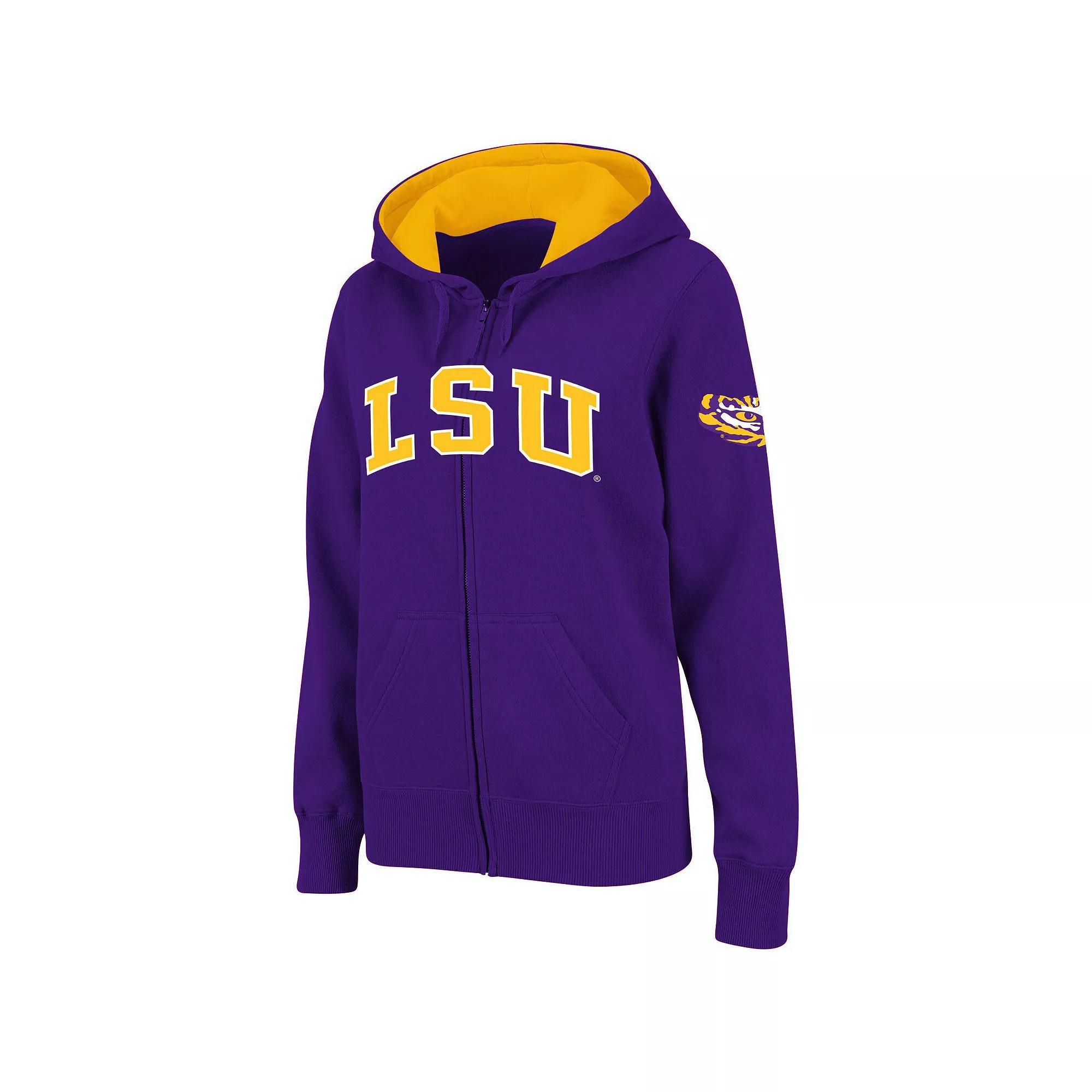 Women's Stadium Athletic Purple LSU Tigers Arched Name Full-Zip Hoodie, Size: Small Product Image