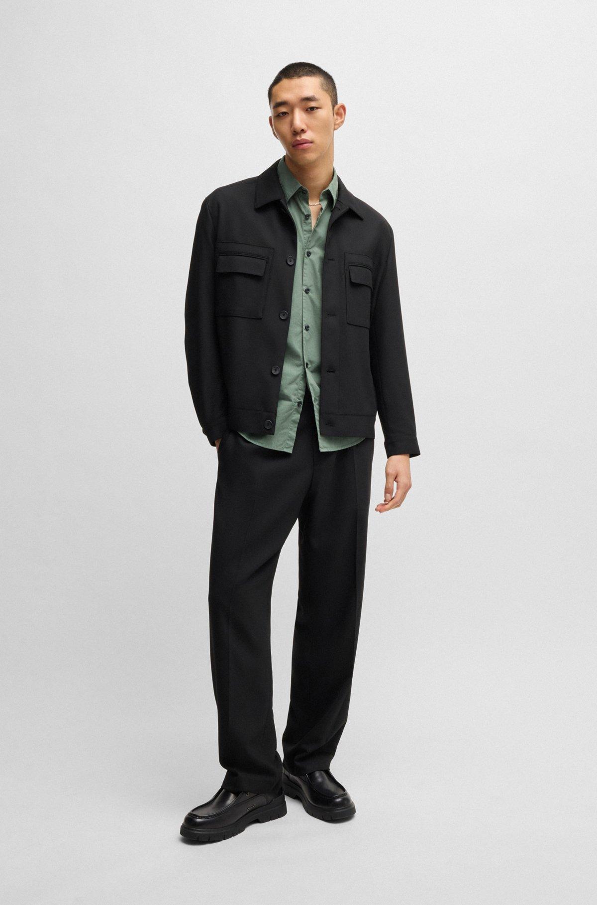 Slim-fit shirt in stretch-cotton canvas Product Image