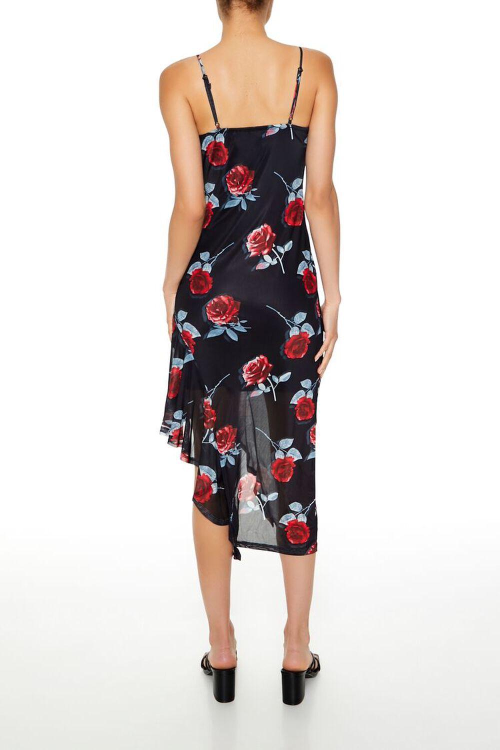 Ruffle Rose Print Midi Dress | Forever 21 Product Image