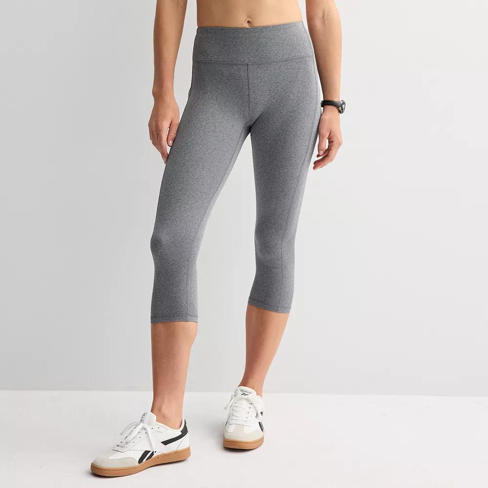 Women's Tek Gear® Ultrastretch Pocket High-Waisted Capri Leggings, Size: XL, Grey Sd Product Image