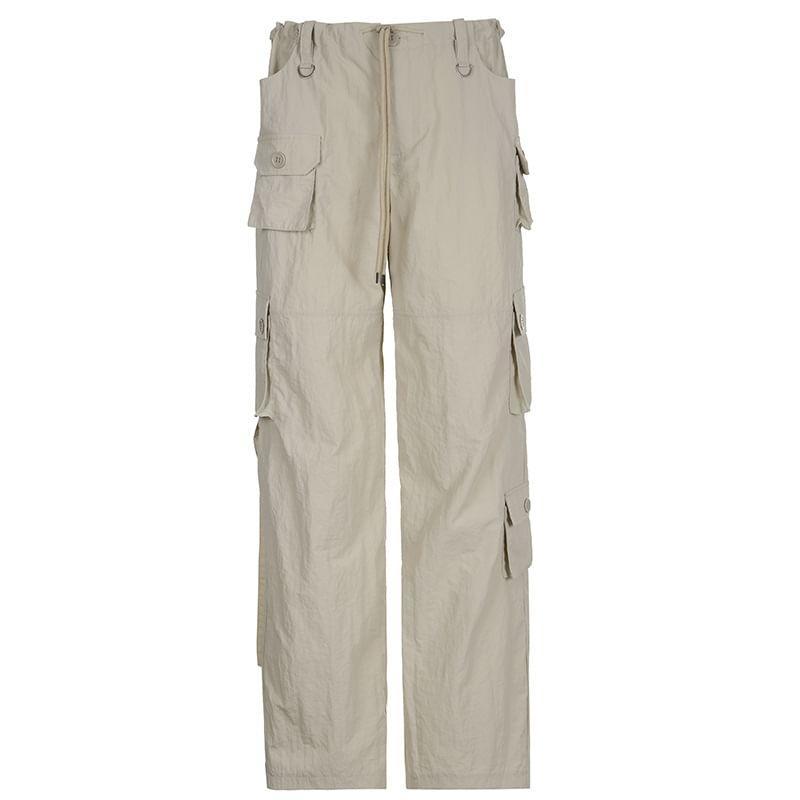 Low Rise Wide Leg Cargo Pants Product Image