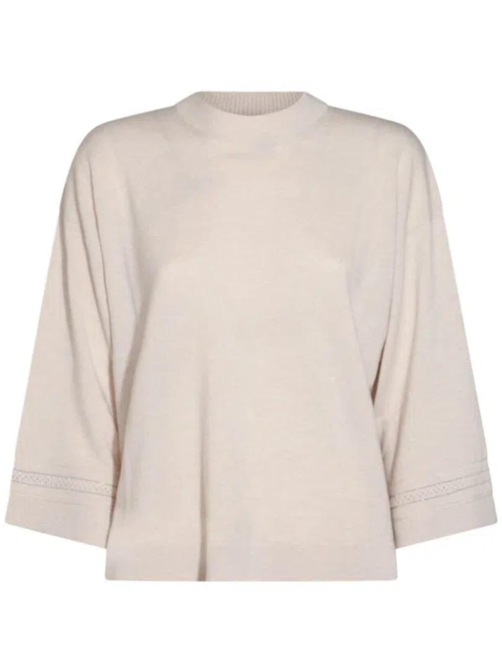 FABIANA FILIPPI Beige Wool Knitwear In Gris Product Image
