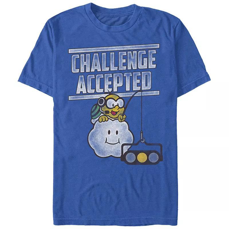 Men's Nintendo Mario Kart Challenge Accepted Text Graphic Tee, Size: Medium, Royal Product Image