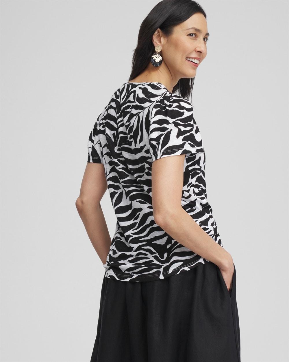 Leaves Linen Flutter Sleeve Tee Product Image