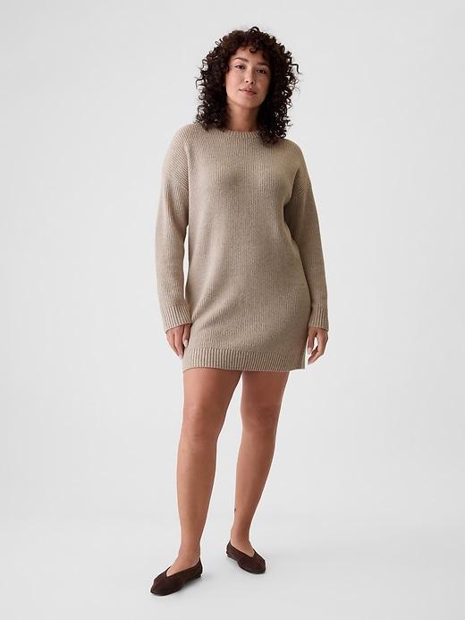 CashSoft Shaker-Stitch Mini Sweater Dress Product Image