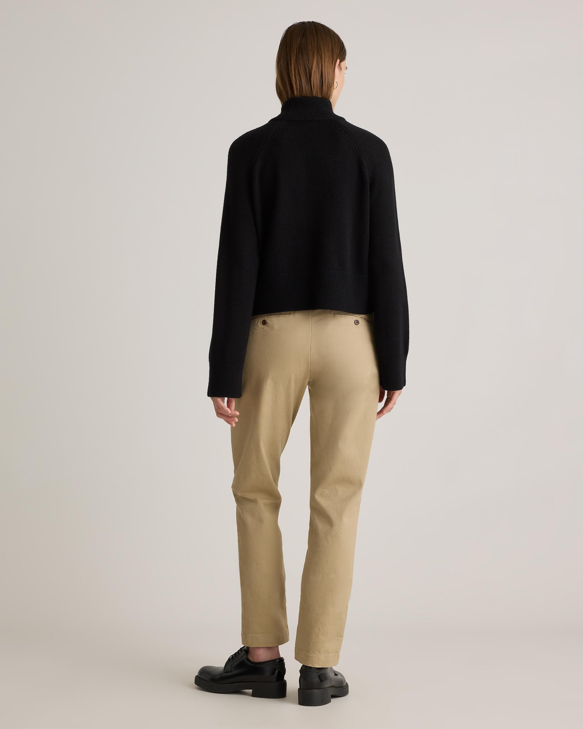 Quince | Women's Australian Merino Wool Cropped Mock Neck Sweater Product Image