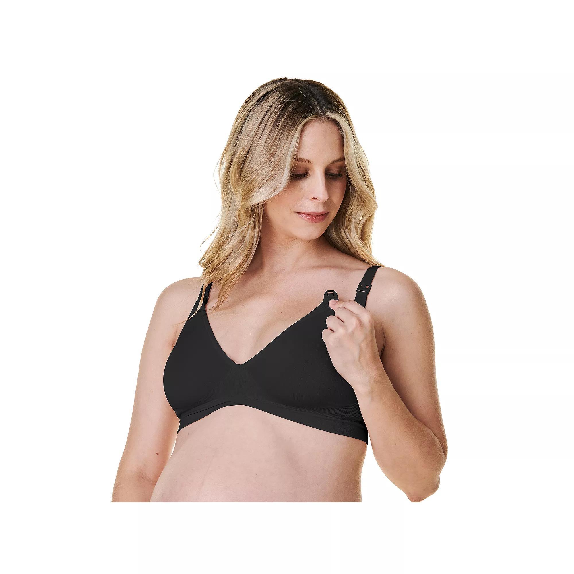 Women's Bravado Designs V-Neck Maternity & Nursing Bra 11046BA, Size: Small, Black Product Image