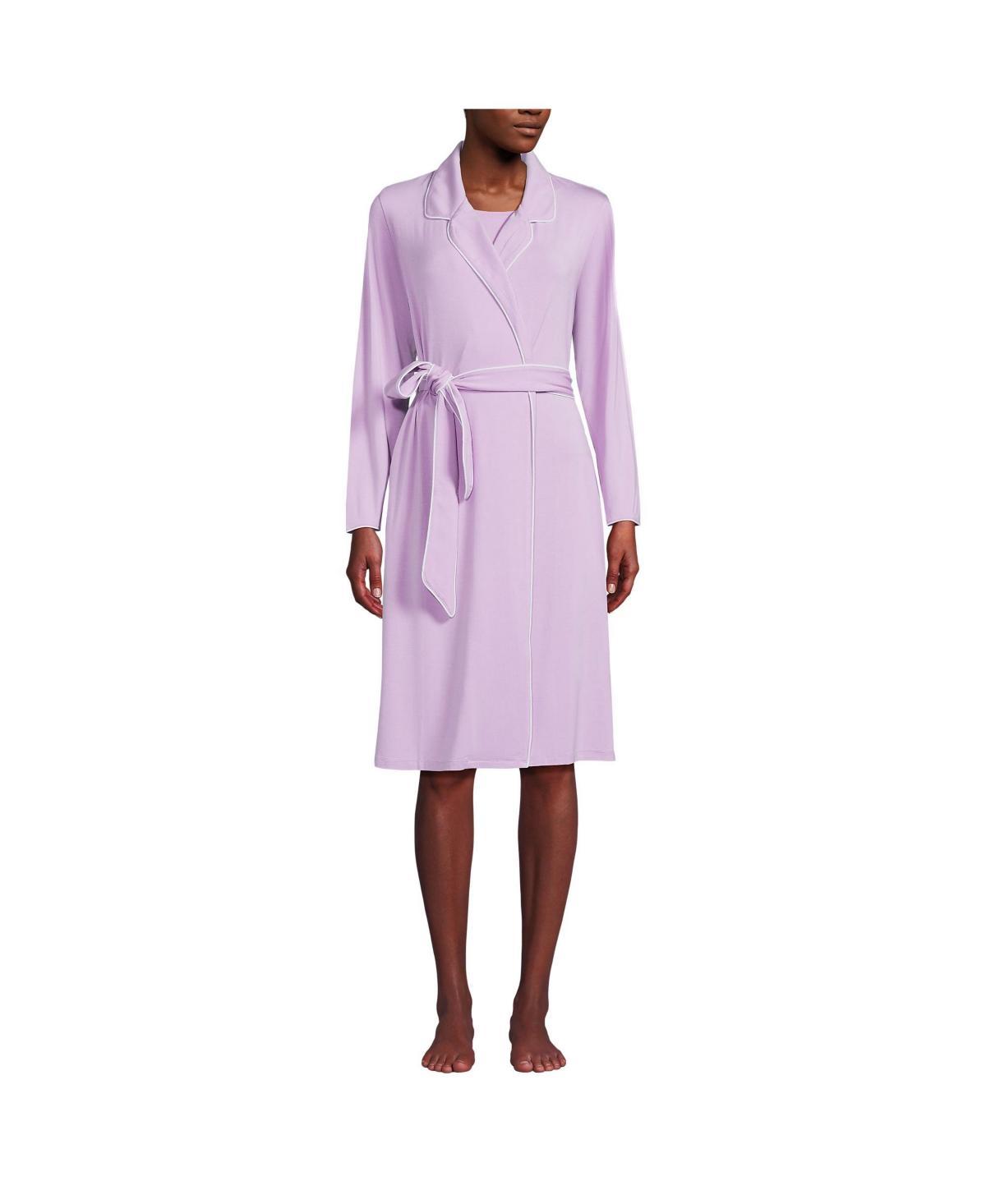 Women's Lands' End Tie Front Cooling Robe, Size: XS, Pink Fog Product Image