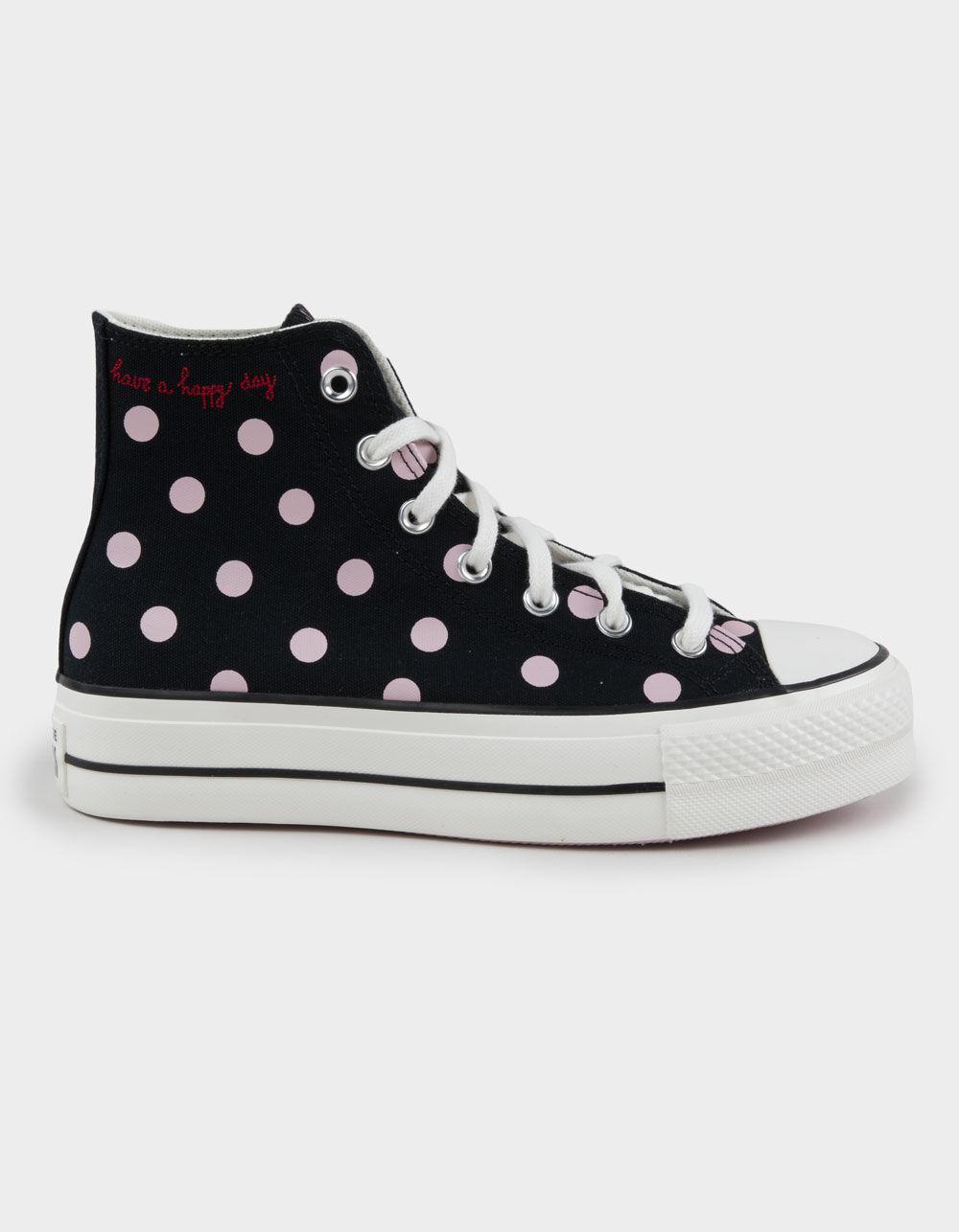 CONVERSE Chuck Taylor All Star Lift Womens Platform Polka Dot Shoes Product Image