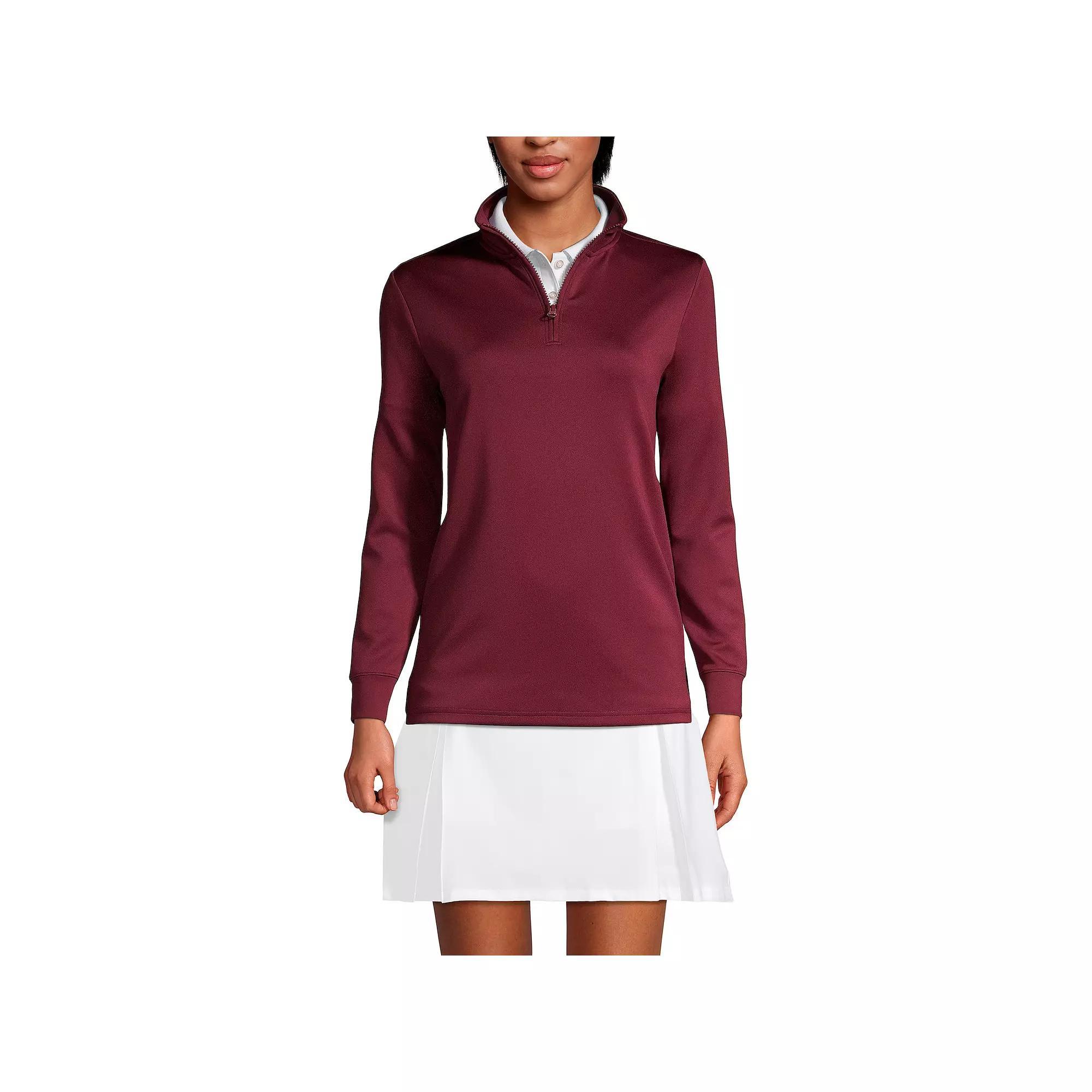 Womens Lands End Quarter Zip Pullover Blue Product Image
