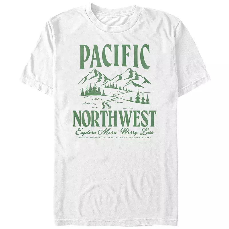 Big & Tall Pacific Northwest Graphic Tee, Men's, Size: XXL Tall, Athletic Grey Product Image