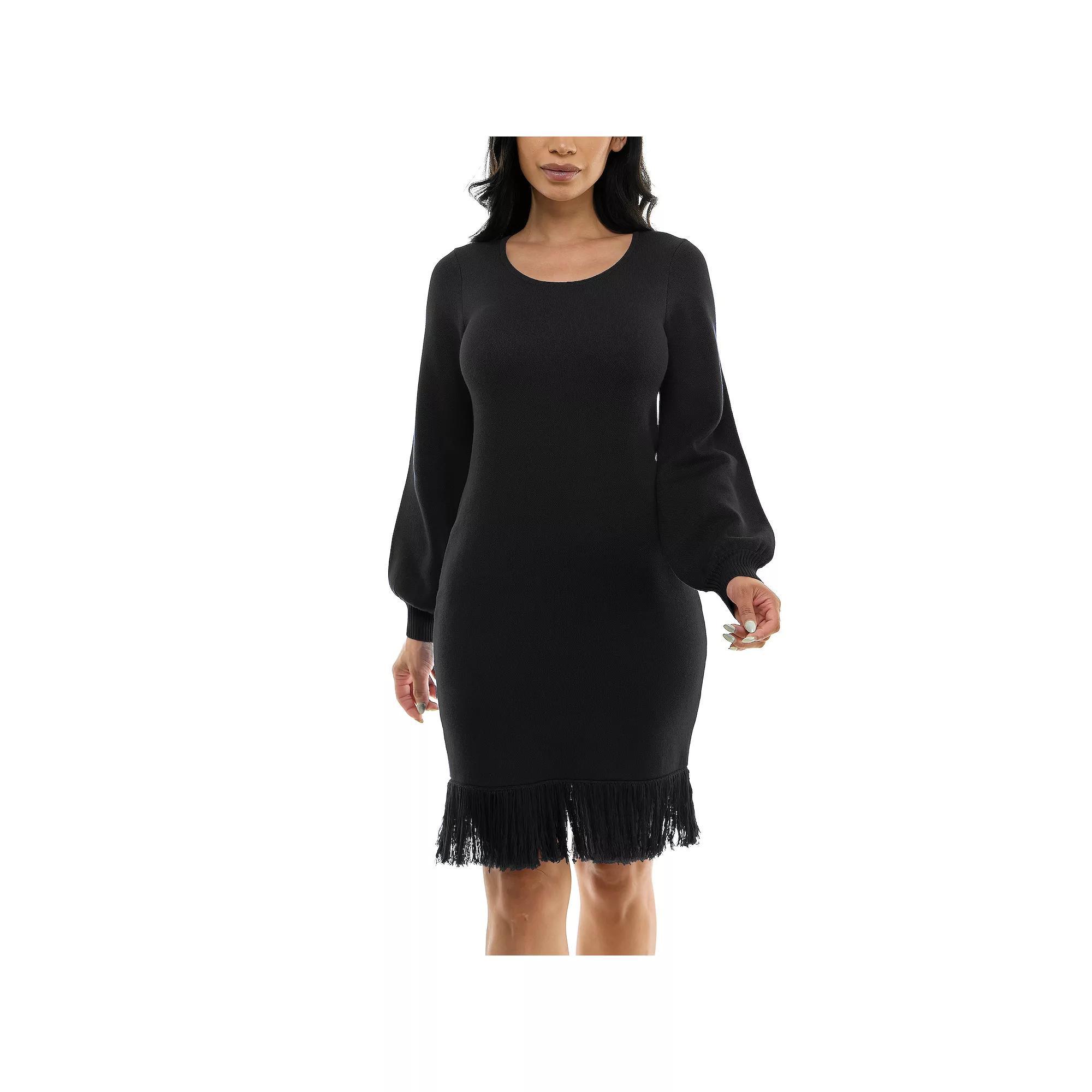 Women's Nina Leonard Sheath Sweater Dress, Size: XL, Deep Blue Product Image