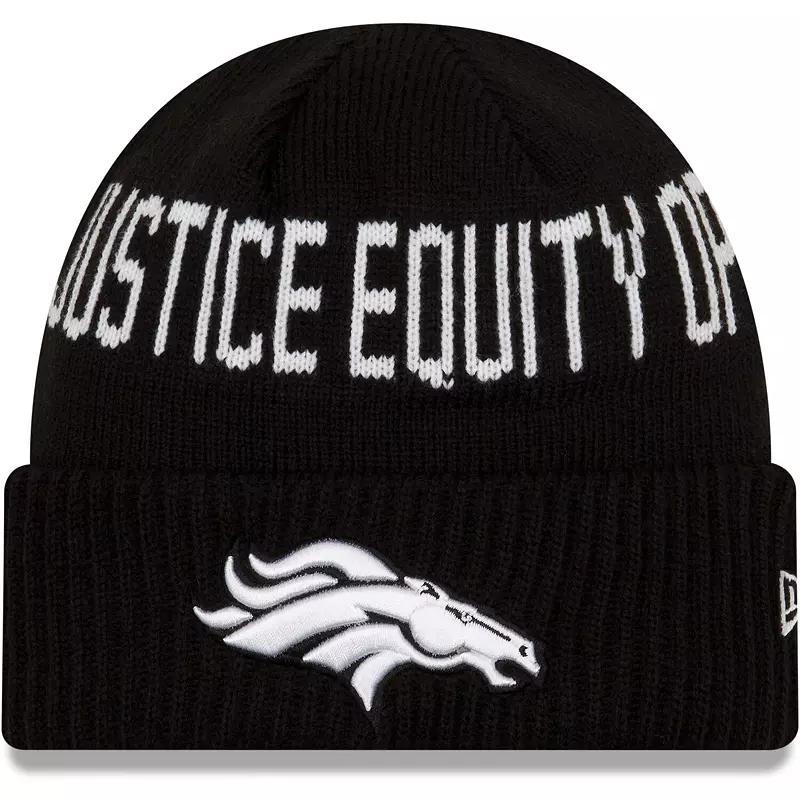 Mens New Era Denver Broncos Team Social Justice Cuffed Knit Hat Product Image