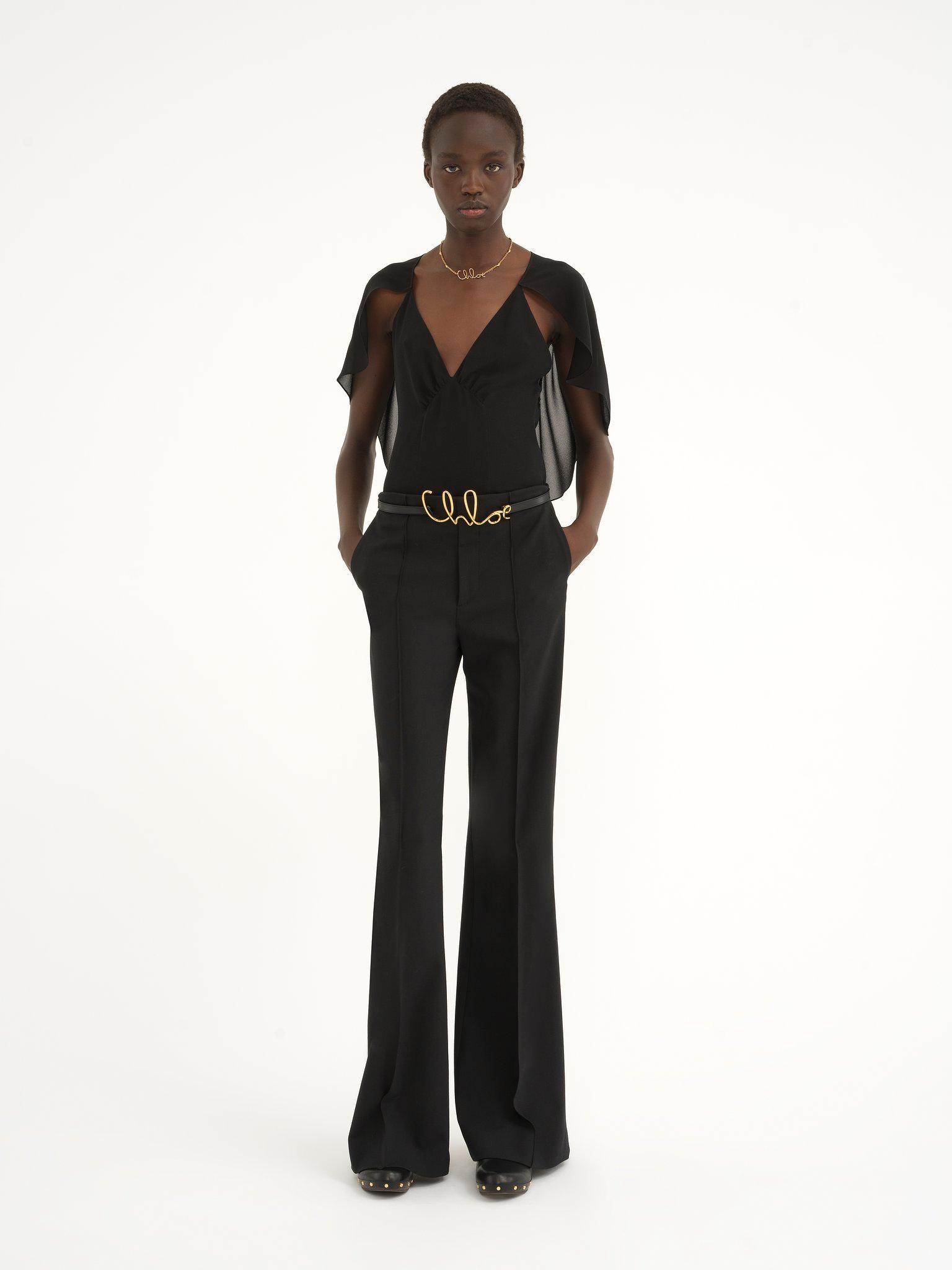 Cape top in silk georgette Product Image