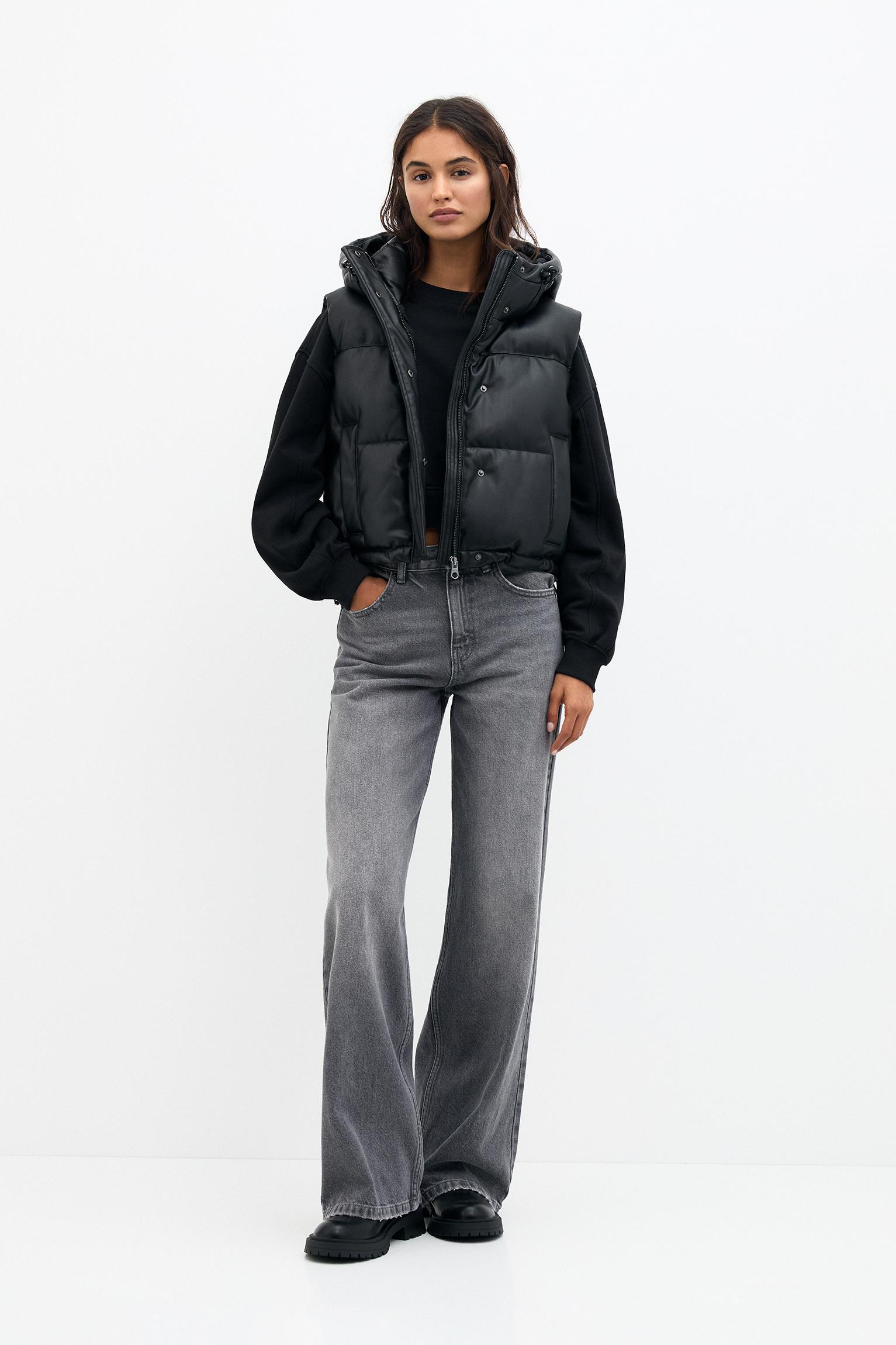 Faux leather quilted vest Product Image