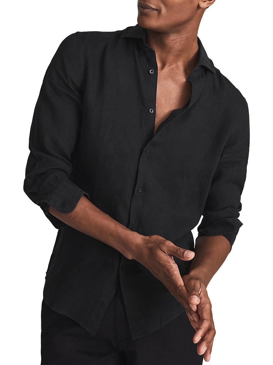 Reiss Ruban Long Sleeve Linen Shirt Product Image
