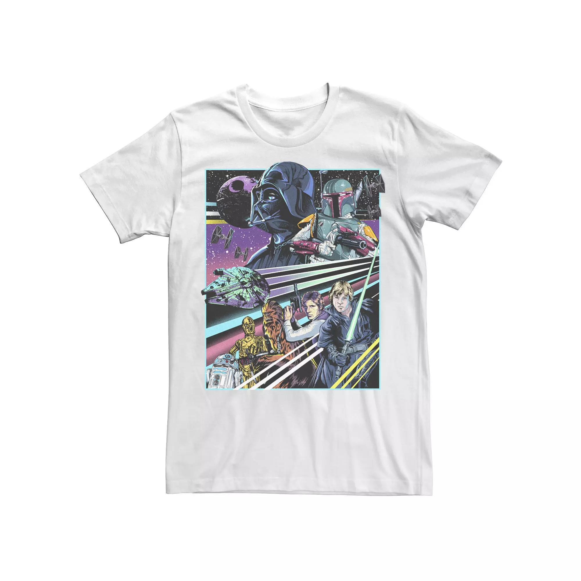 Men's Star Wars A New Hope Neon Poster Tee, Size: Medium, White Product Image