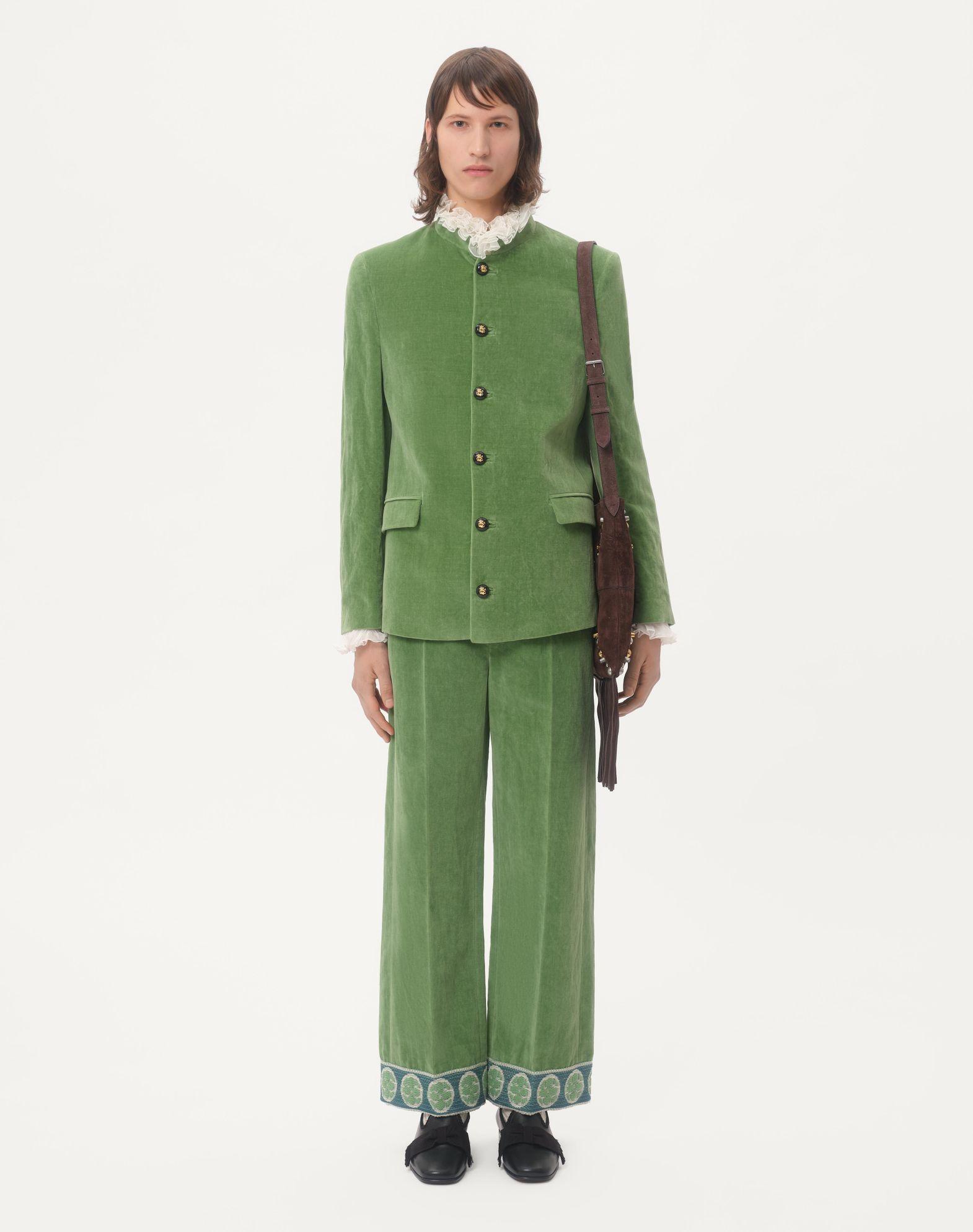Cotton Shirt With Plastron And Ruffles Product Image