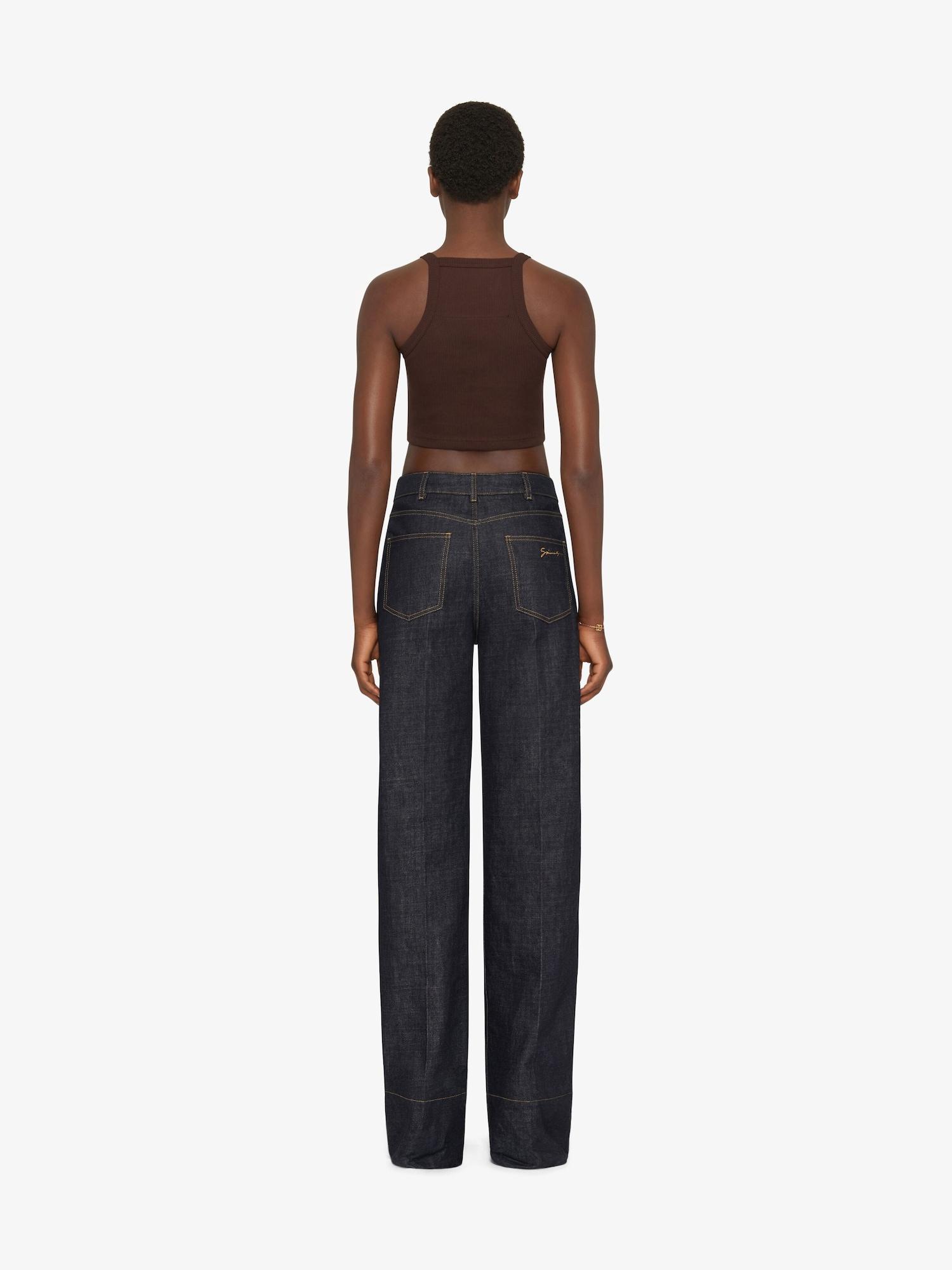Cropped tank top in cotton with 4G detail Product Image