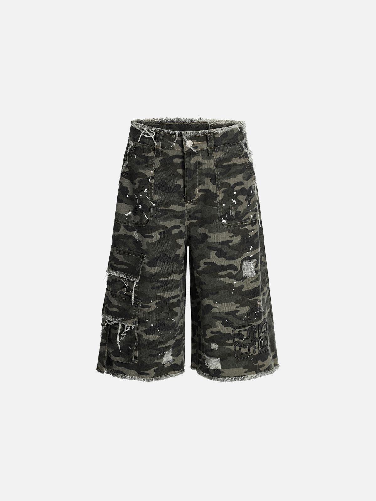 Aelfric Eden Camouflage Splash Ink Longline Jorts Product Image