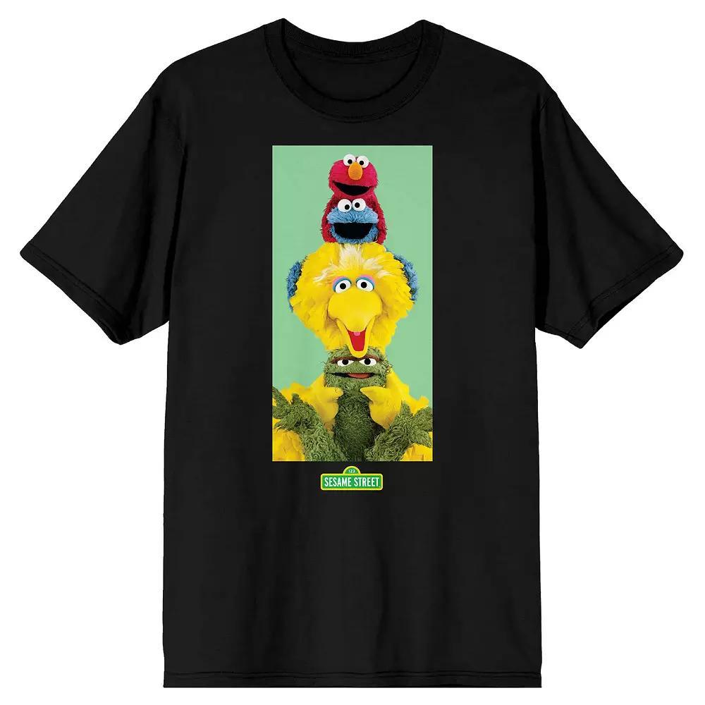 Men's Sesame Street Characters Tee, Size: Large, Black Product Image