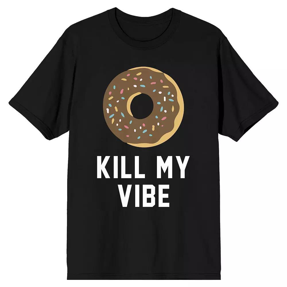 Men's Donut Kill My Vibe Graphic Tee, Size: Large, Black Product Image