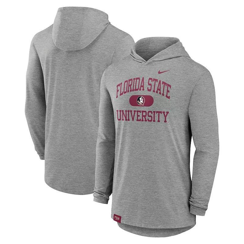 Men's Nike Heather Gray Stanford Cardinal Blitz Hoodie Long Sleeve T-Shirt, Size: Medium, Grey Product Image