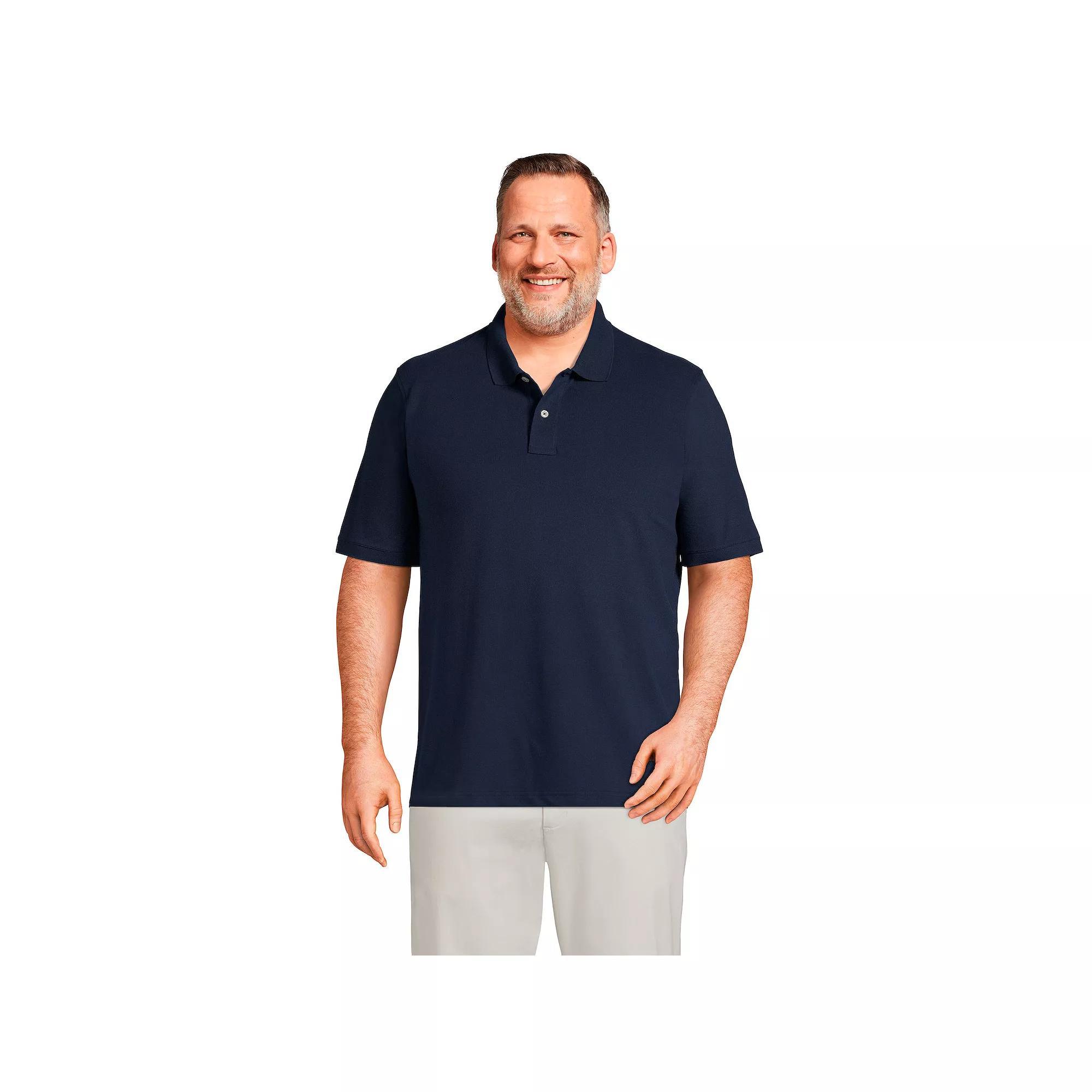 Big & Tall Lands' End Short Sleeve Comfort-First Mesh Polo Shirt, Men's, Size: 3XL Tall, Black Product Image