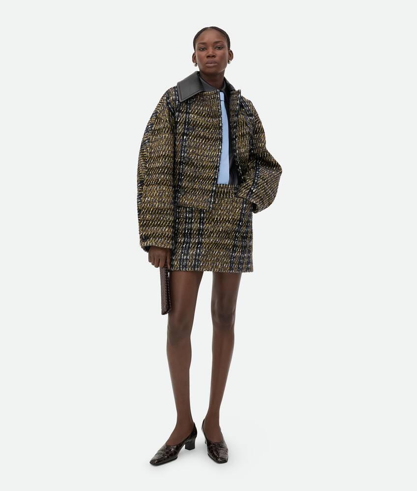 Women's Check Pressed Wool Jacket  in Eclipse/black/yellow Product Image