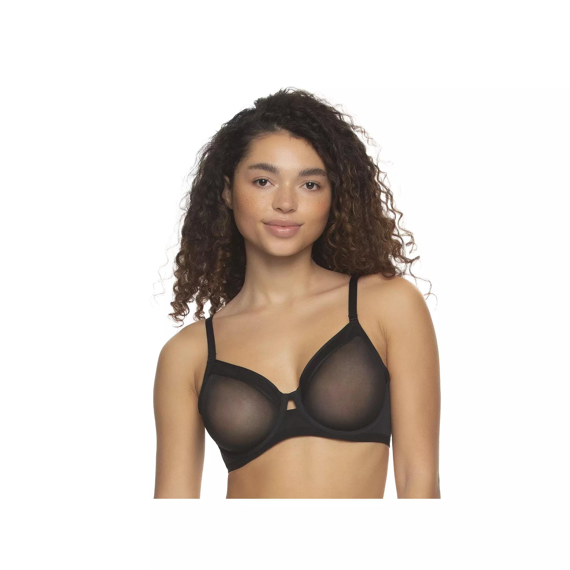 Women's Paramour by Felina Ethereal Mesh Bra 115159, Size: 36 D, Black Product Image