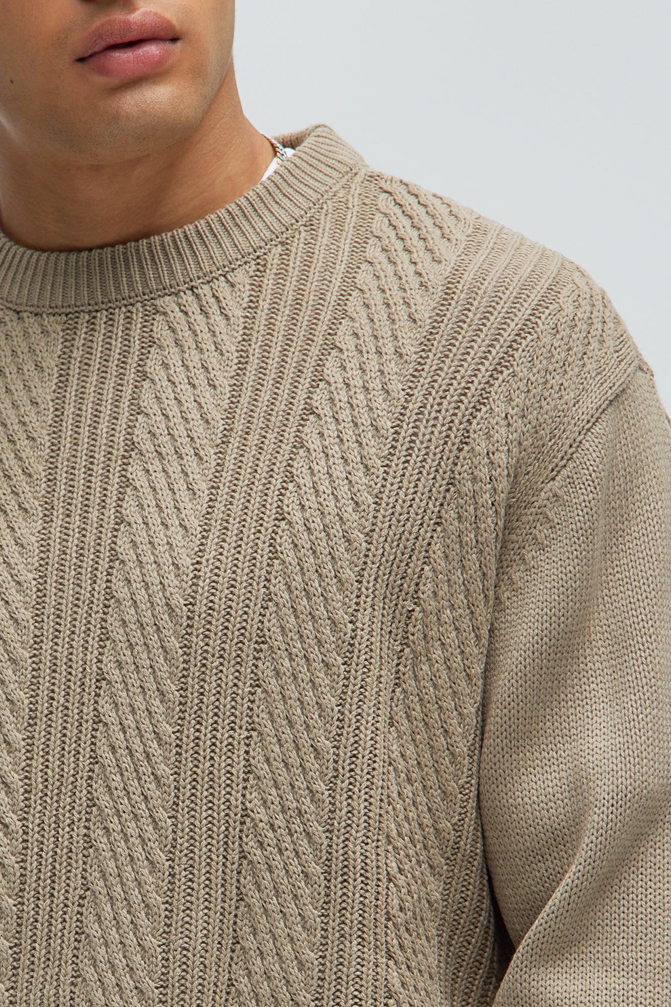 All Night Long Crewneck Sweater - Tan Product Image
