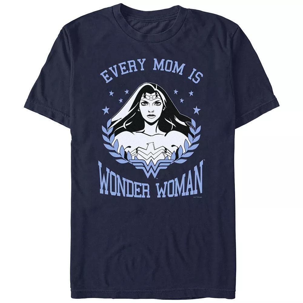 Juniors' Wonder Woman Every Mom Is Wonder Woman Boyfiend Graphic Tee, Girl's, Size: Medium, Blue Product Image