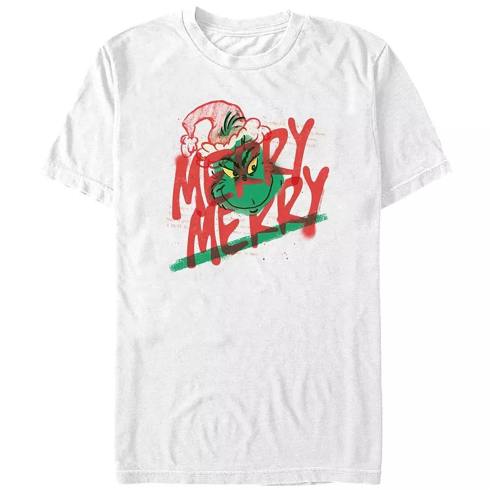 Big & Tall Dr. Seuss Grinch Merry Merry Graphic Tee, Men's, Size: Large, White Product Image