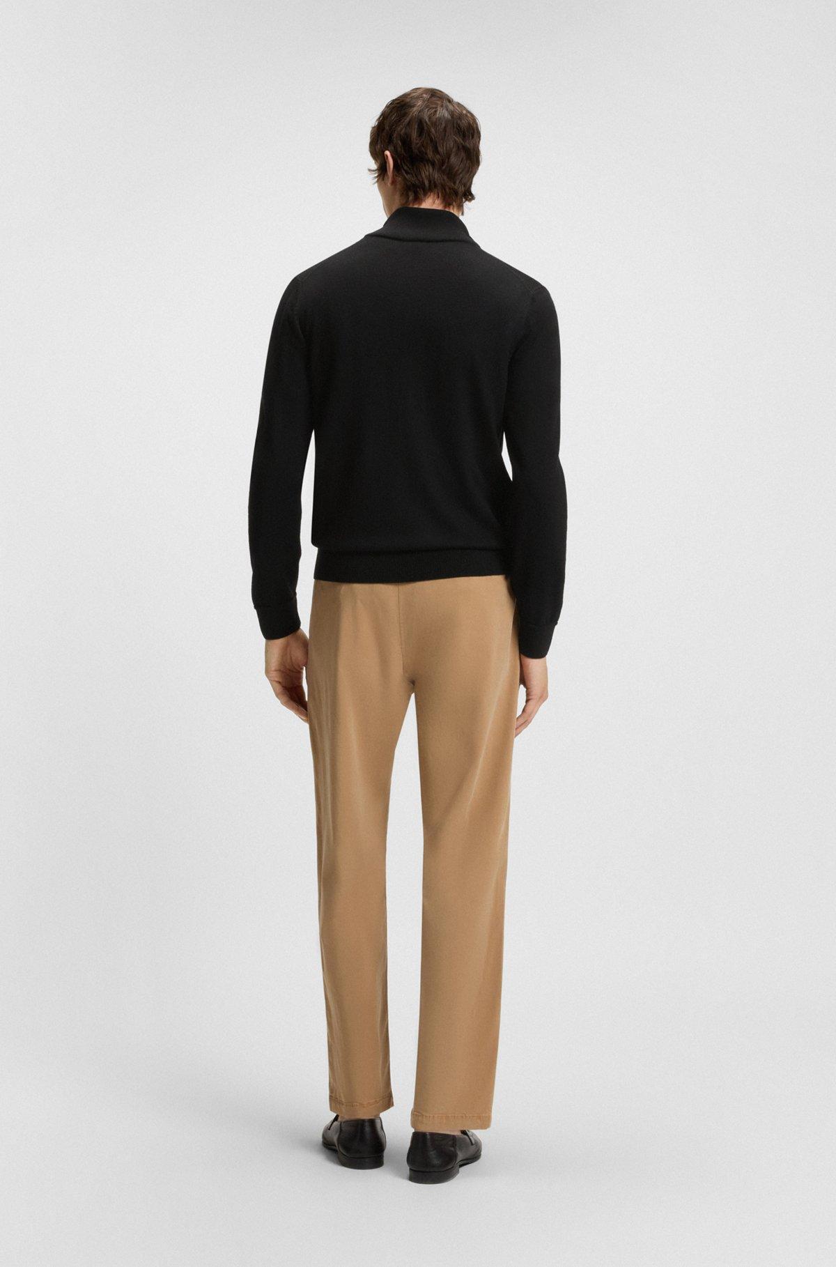 BOSS - Zip-up cardigan in wool - Black Product Image