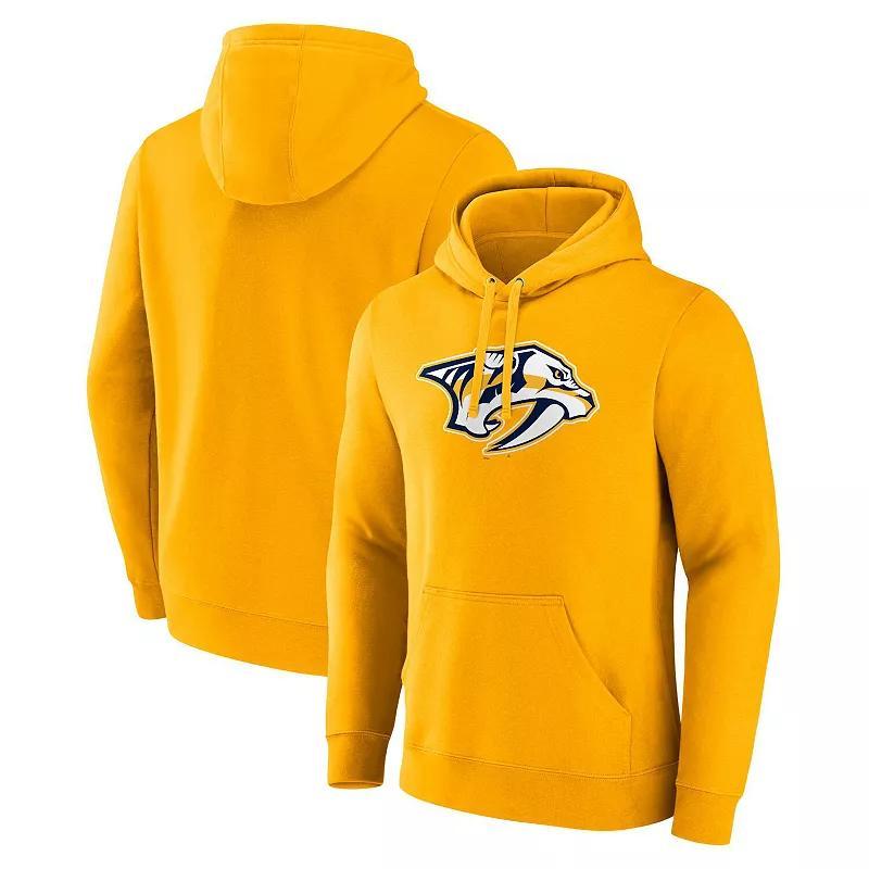 Men's Fanatics Branded Gold Nashville Predators Primary Logo Pullover Hoodie, Size: Medium, Pdt Gold Product Image