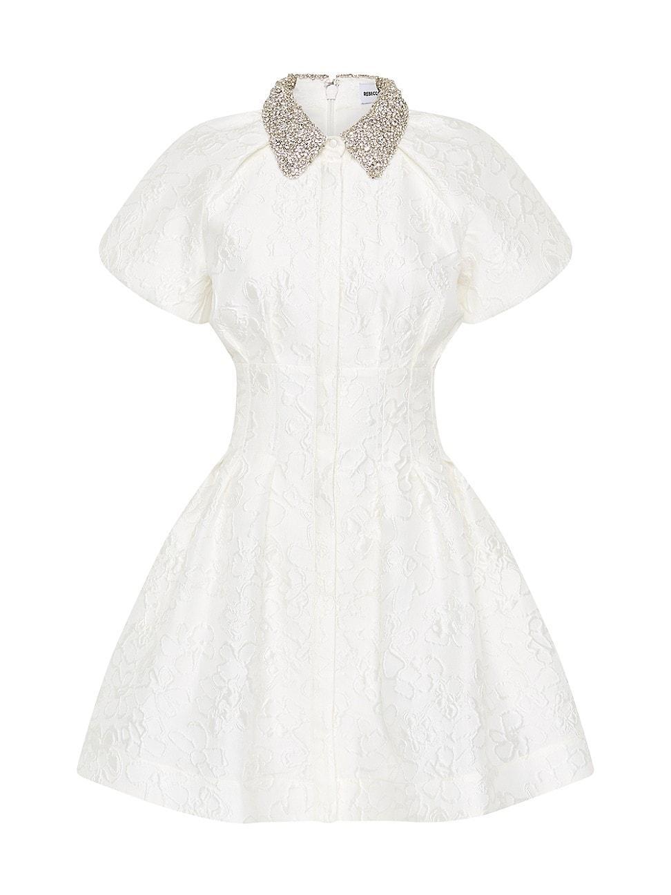Womens Esther Embellished Puff-Sleeve Minidress Product Image