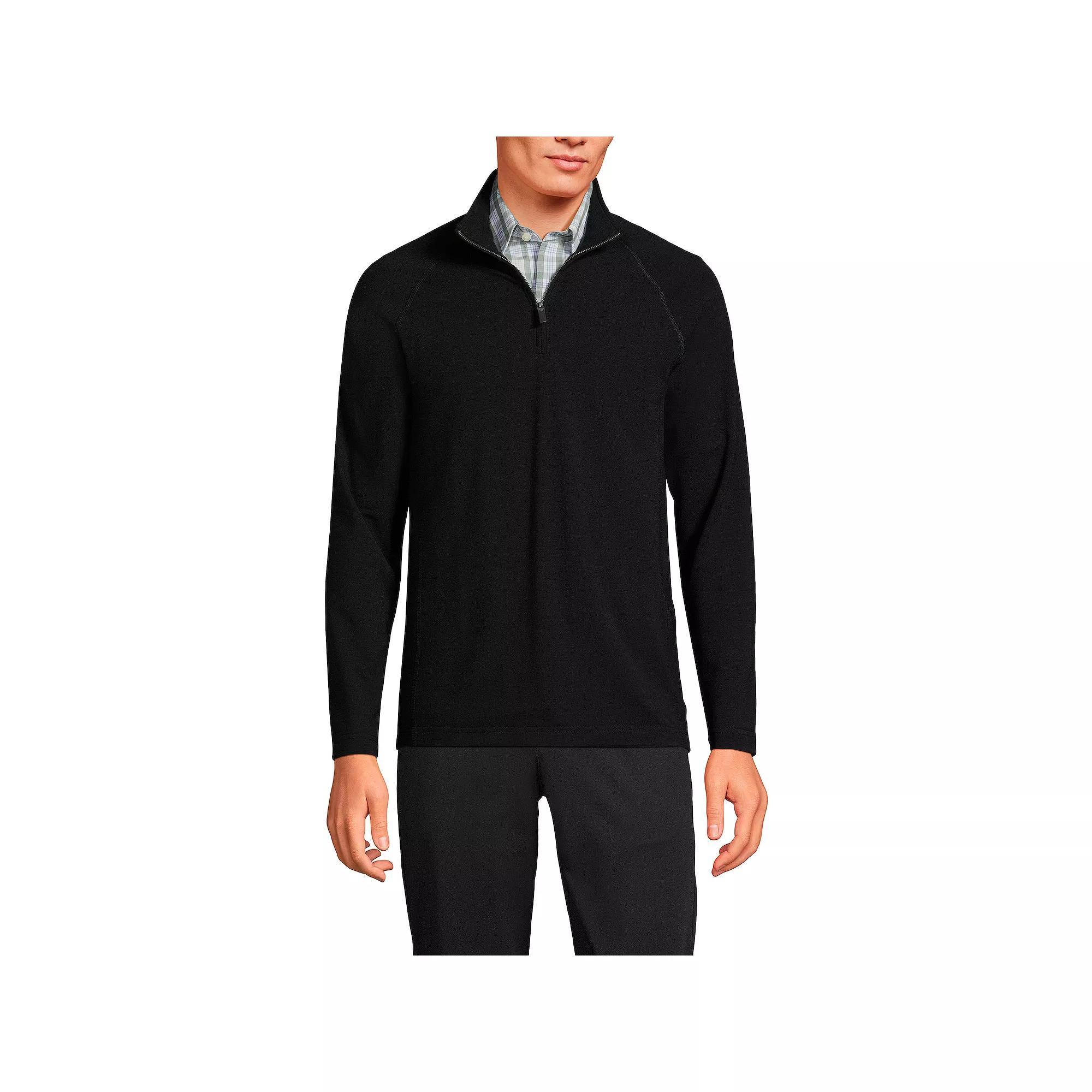 Big & Tall Lands' End Long Sleeve Hybrid Textured Quarter Zip Pullover, Men's, Size: Medium Tall, Radiant Blue Product Image