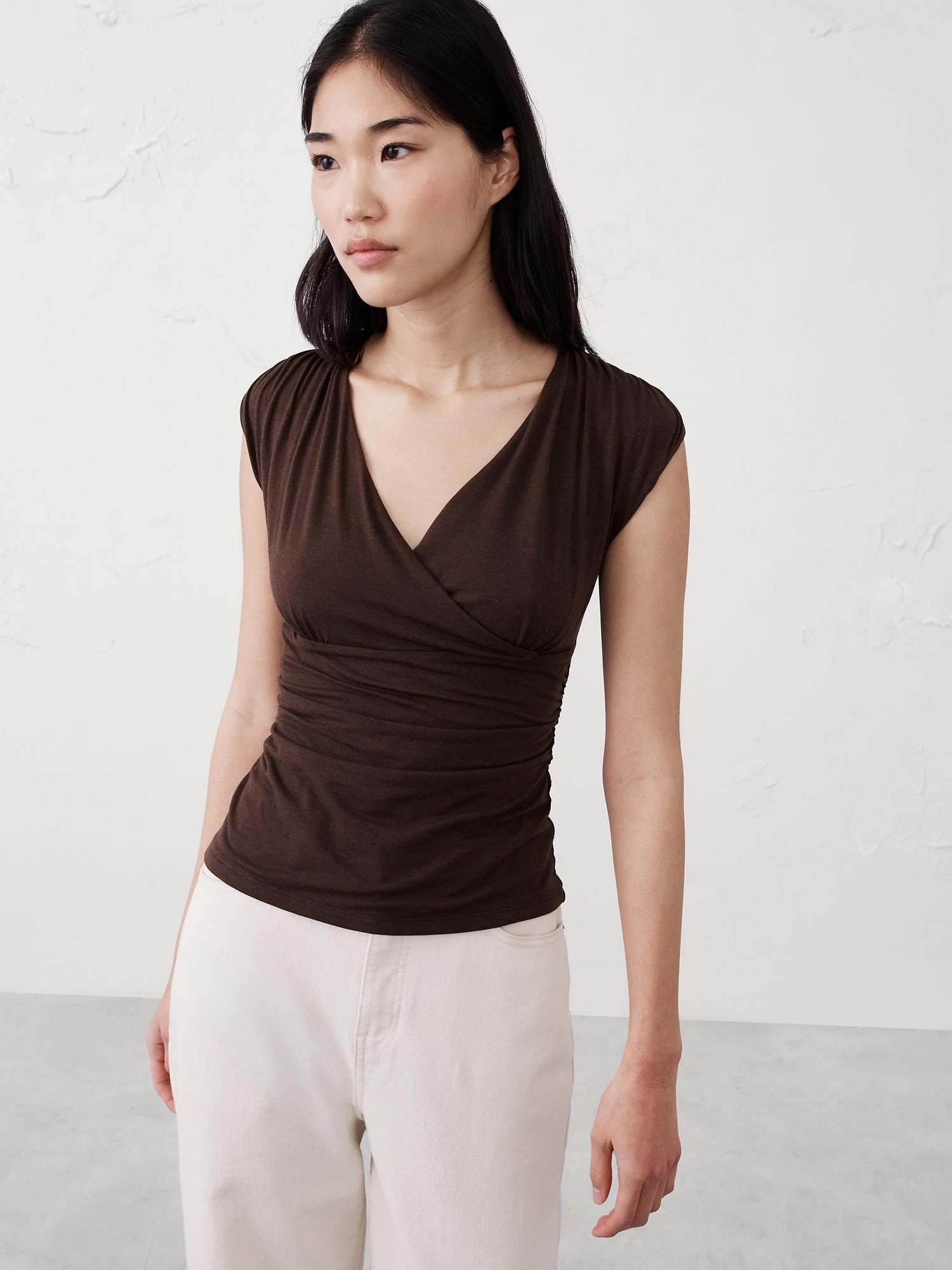 Crossover Front Shirred Top Product Image