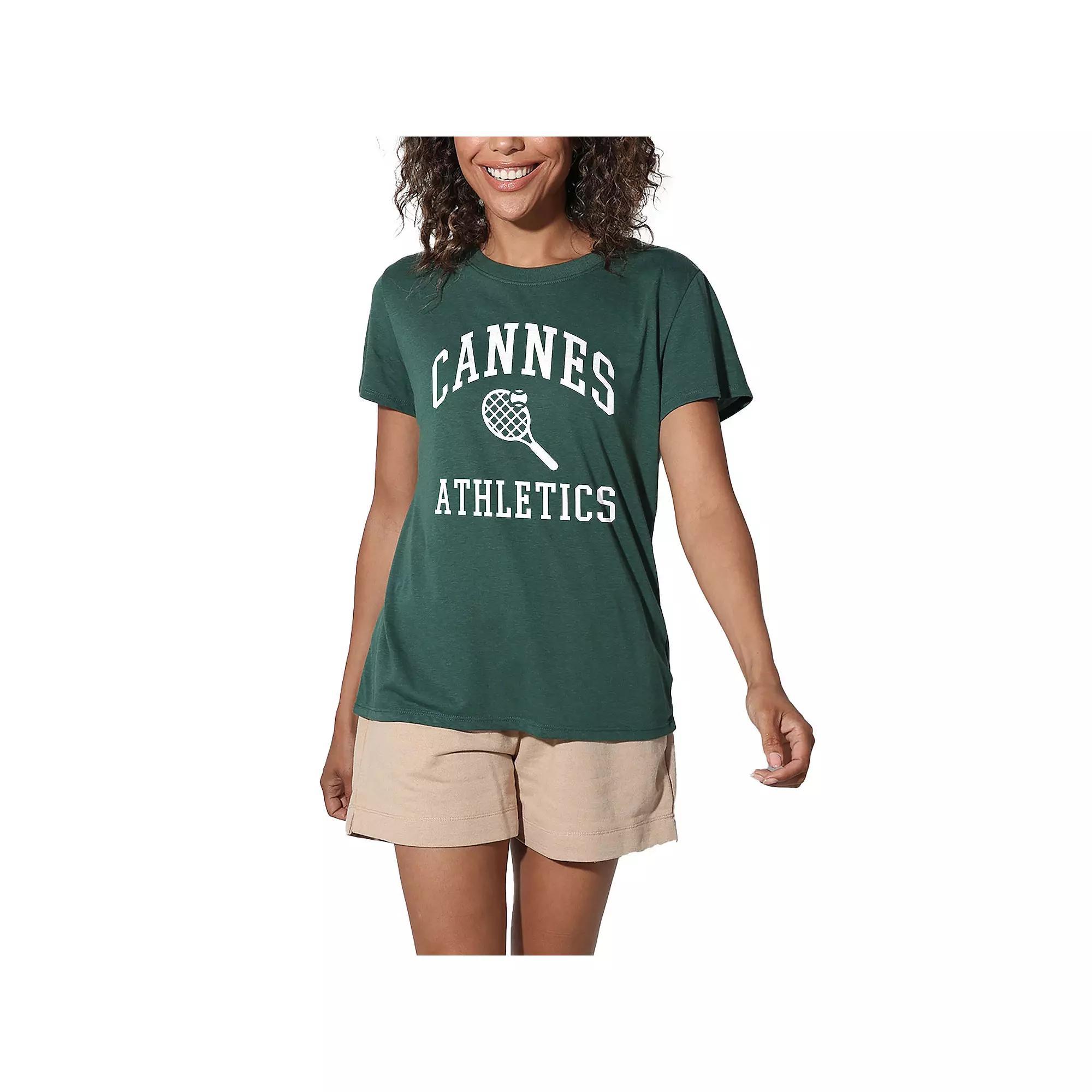 Women's Suburban Riot Cannes Athletics Loose Graphic Tee, Girl's, Size: Medium, Green Green Product Image