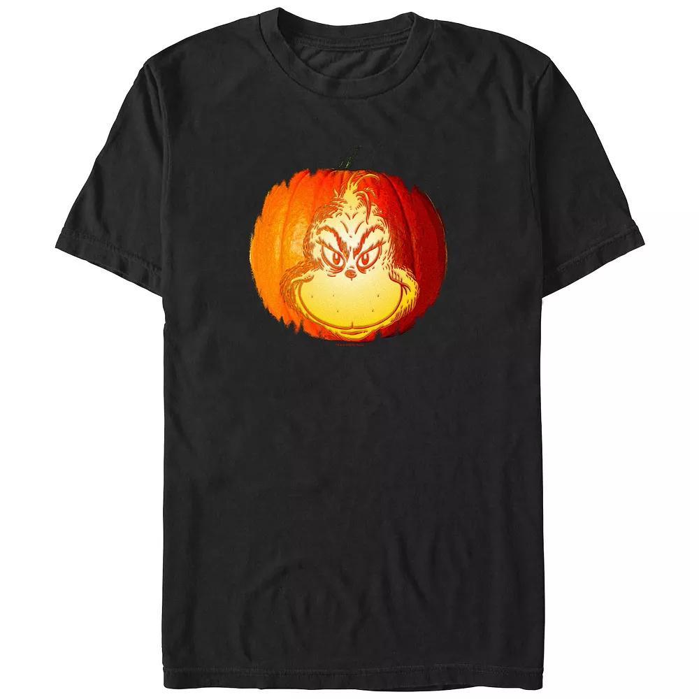 Men's Dr. Seuss Grinch Jack O Lantern Graphic Tee, Size: XXL Tall, Black Product Image