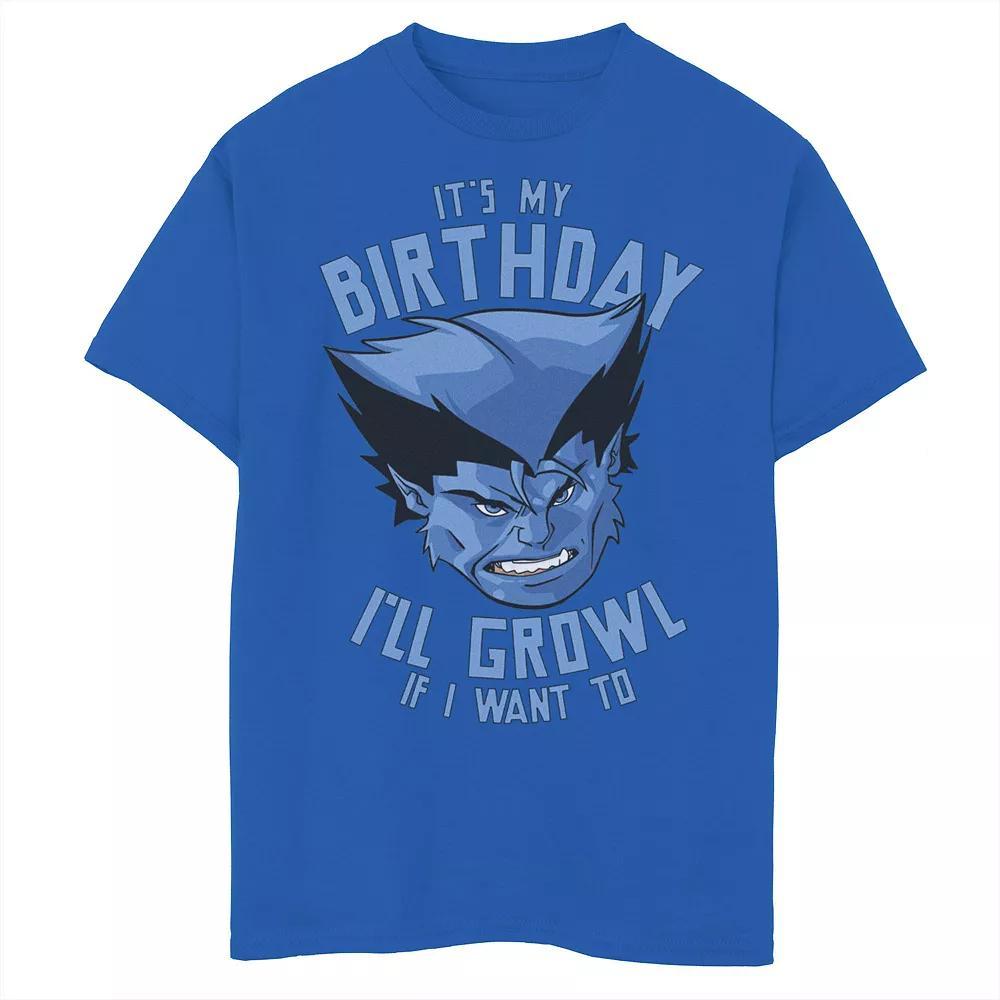 Boys 8-20 Marvel X-Men Beast It's My Birthday I'll Growl If I Want To Graphic Tee, Boy's, Size: XL, Royal Product Image