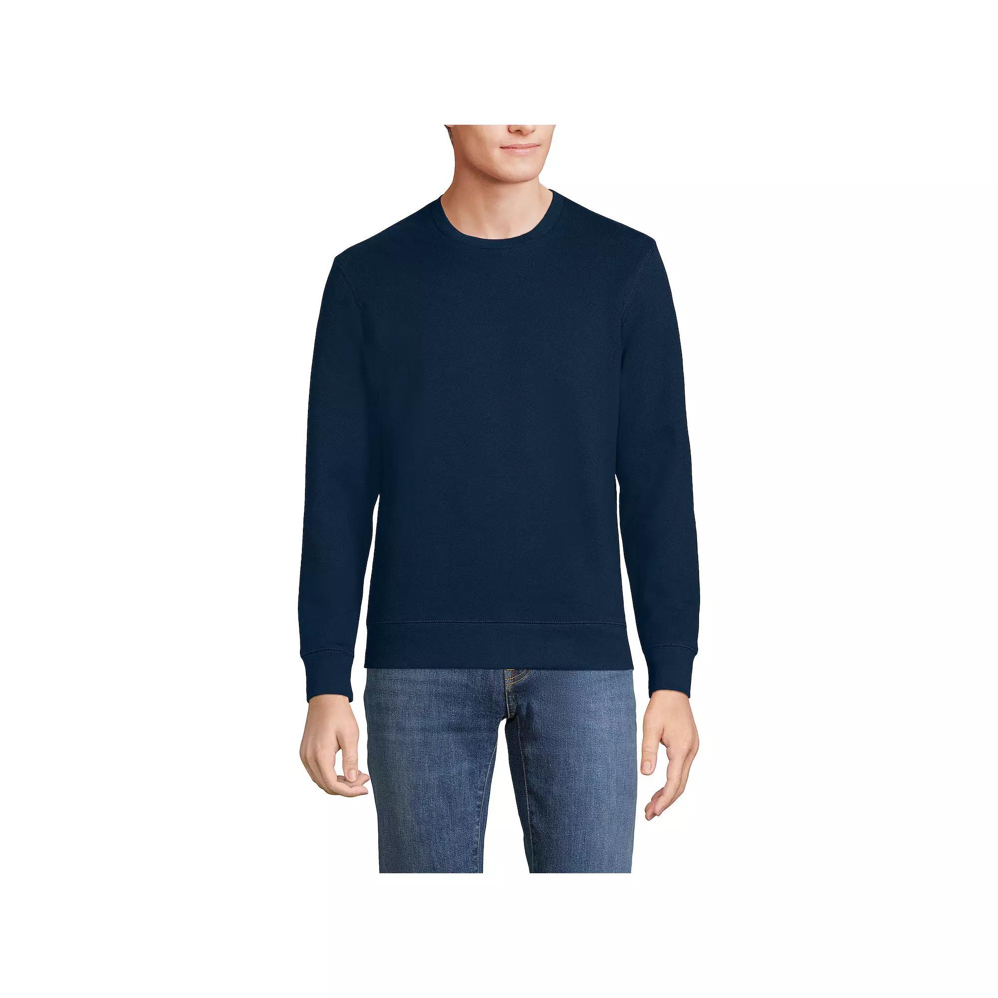 Big & Tall Lands' End Long Sleeve Serious Sweats Crewneck Sweatshirt, Men's, Size: Large Tall, Dark Grey Heather Product Image