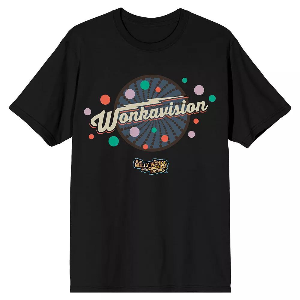 Men's Willy Wonka Wonkavision Tee, Size: Large, Black Product Image