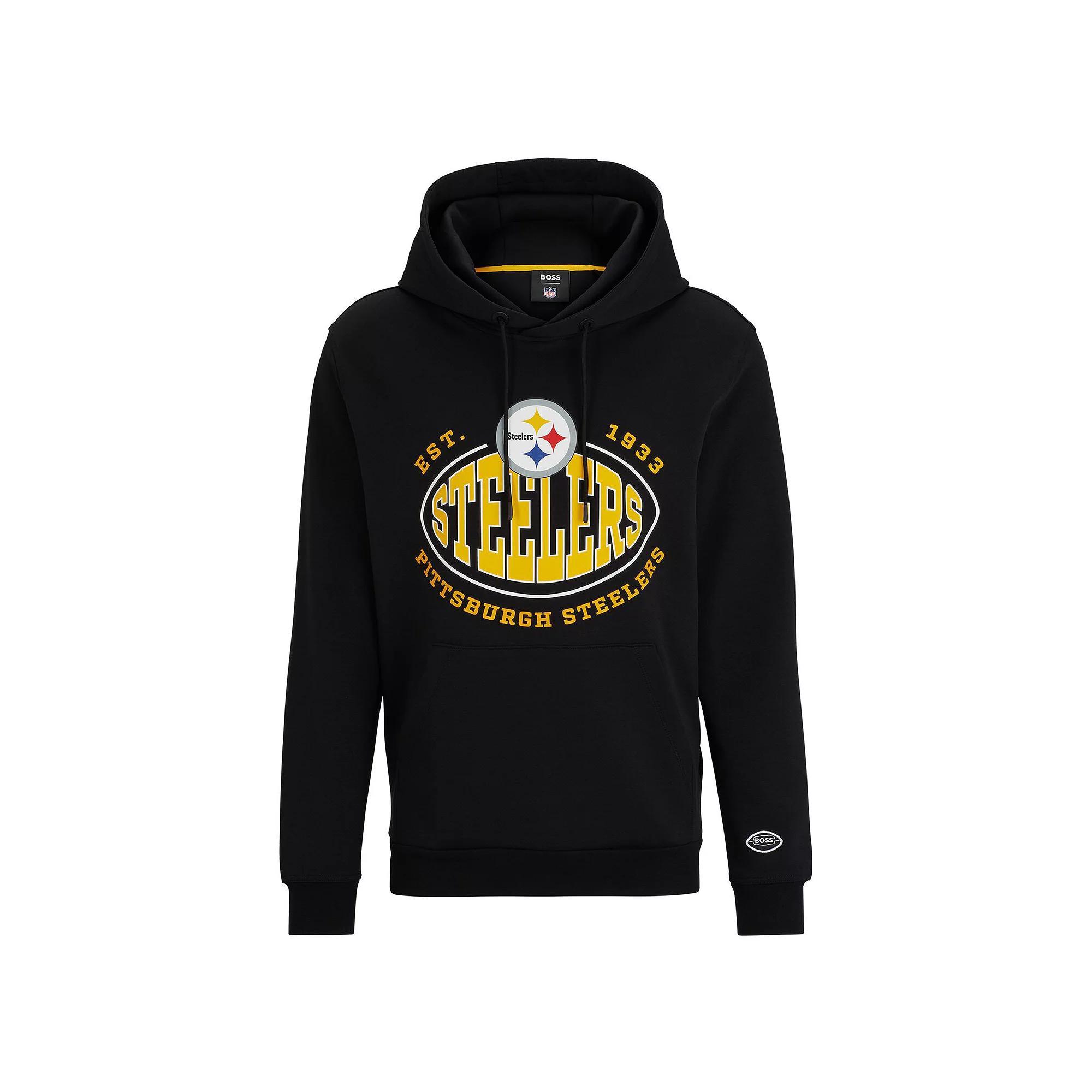 Men's BOSS X NFL  Black Minnesota Vikings Touchback Pullover Hoodie, Size: Medium Product Image