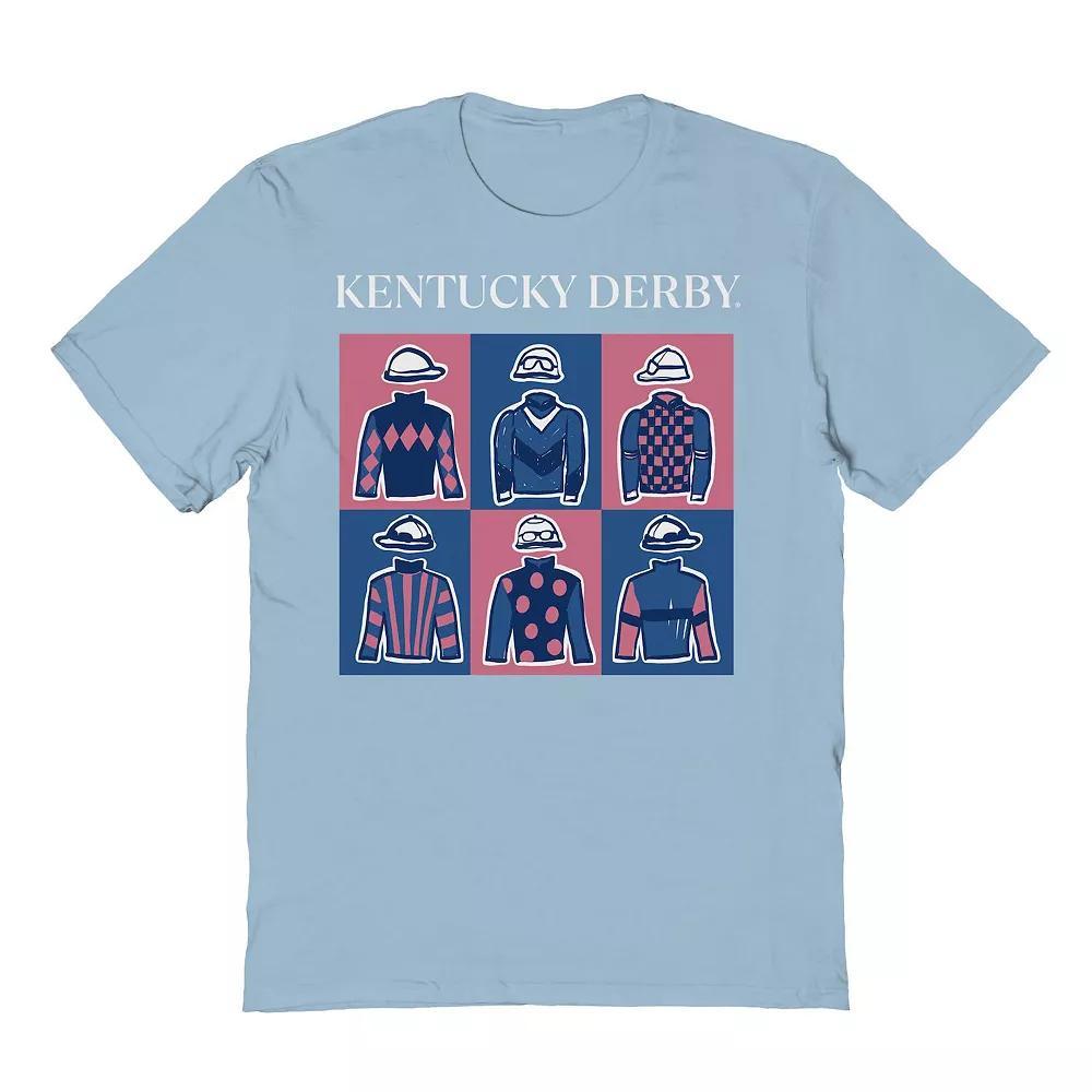 Men's Kentucky Derby Pop Art Rider Gray Graphic T-Shirt, Size: Large, Light Blue Product Image