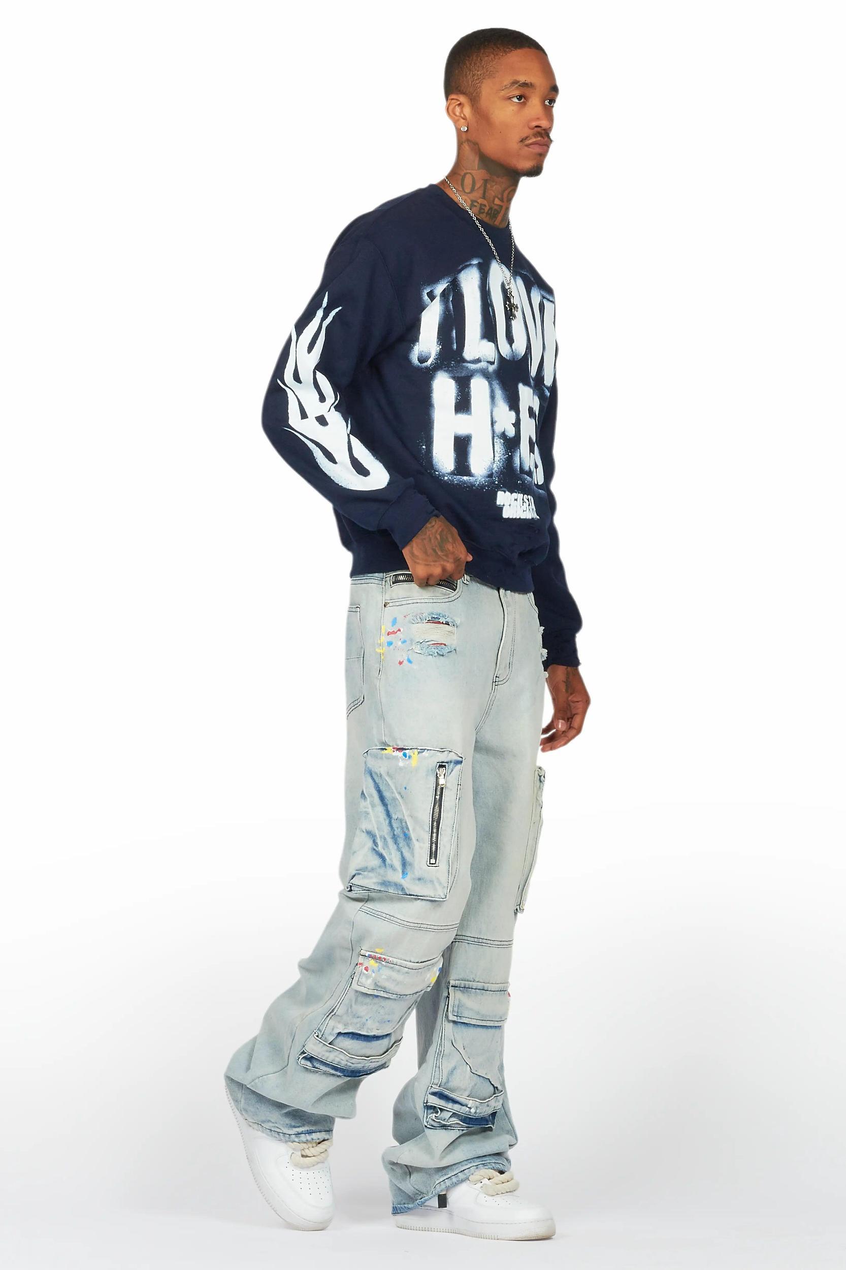 Banyan Navy/White Graphic Crewneck Male Product Image