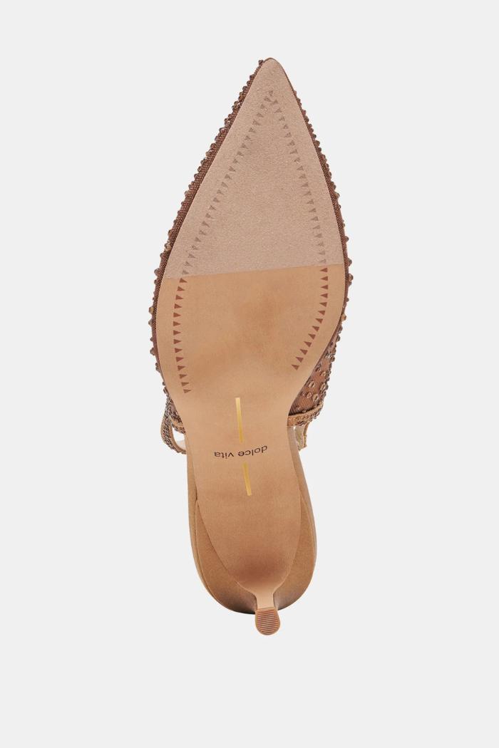 Kaye Crystal Heels - Mid Brown Mesh Product Image