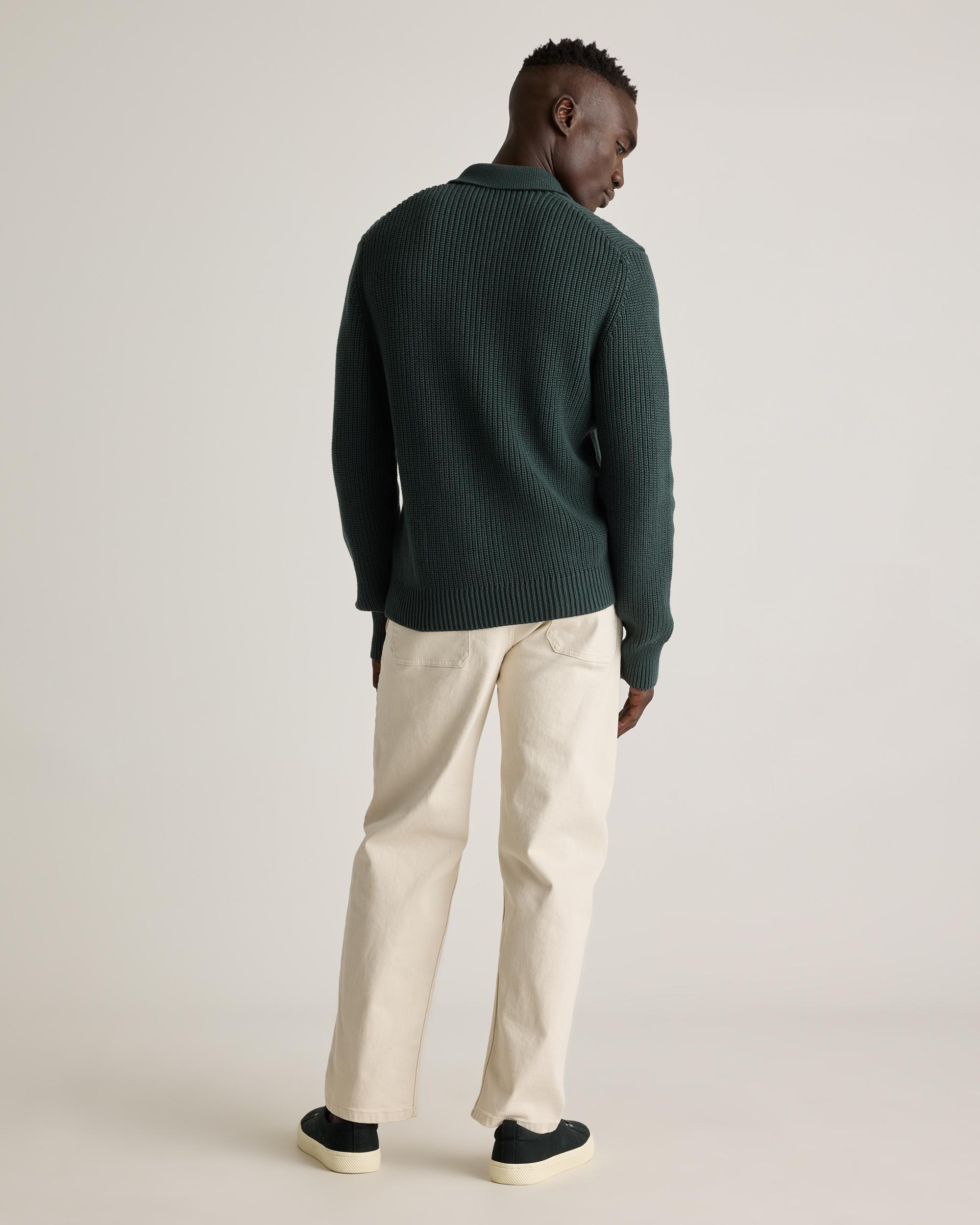 Quince | Men's Fisherman Polo Sweater Organic Cotton Product Image